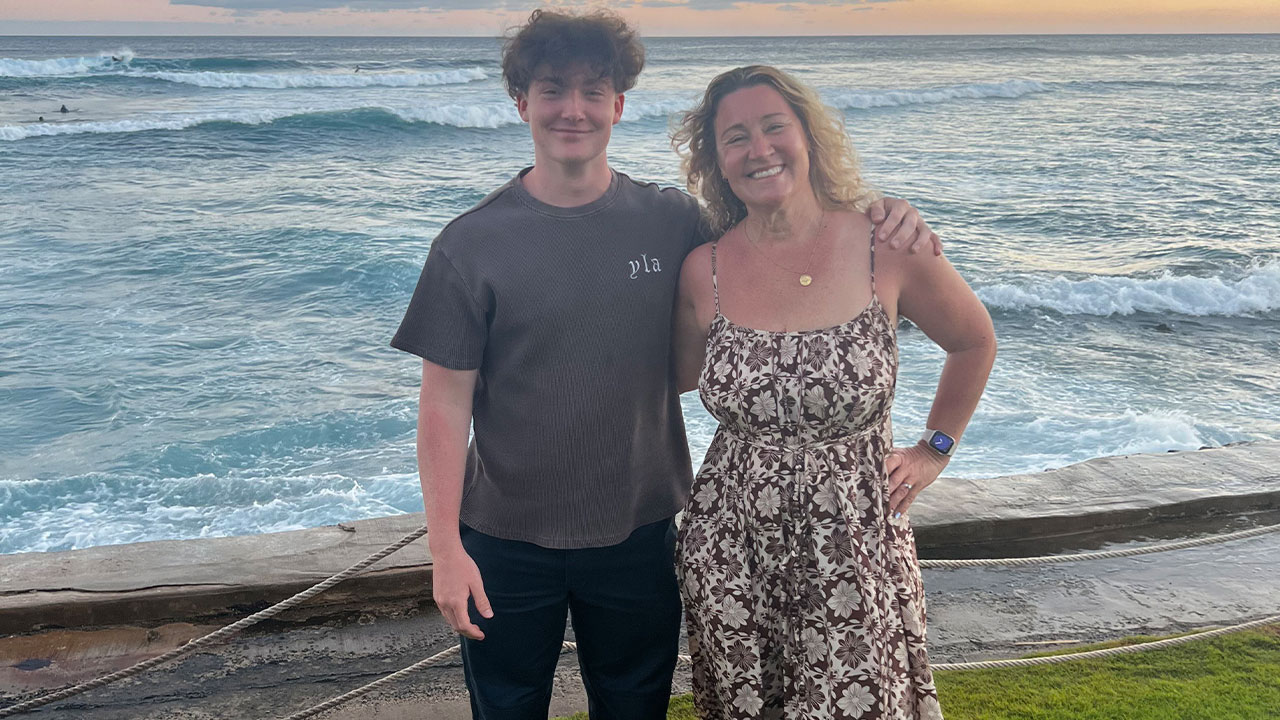 Adam Raine and his mother Maria at the beach